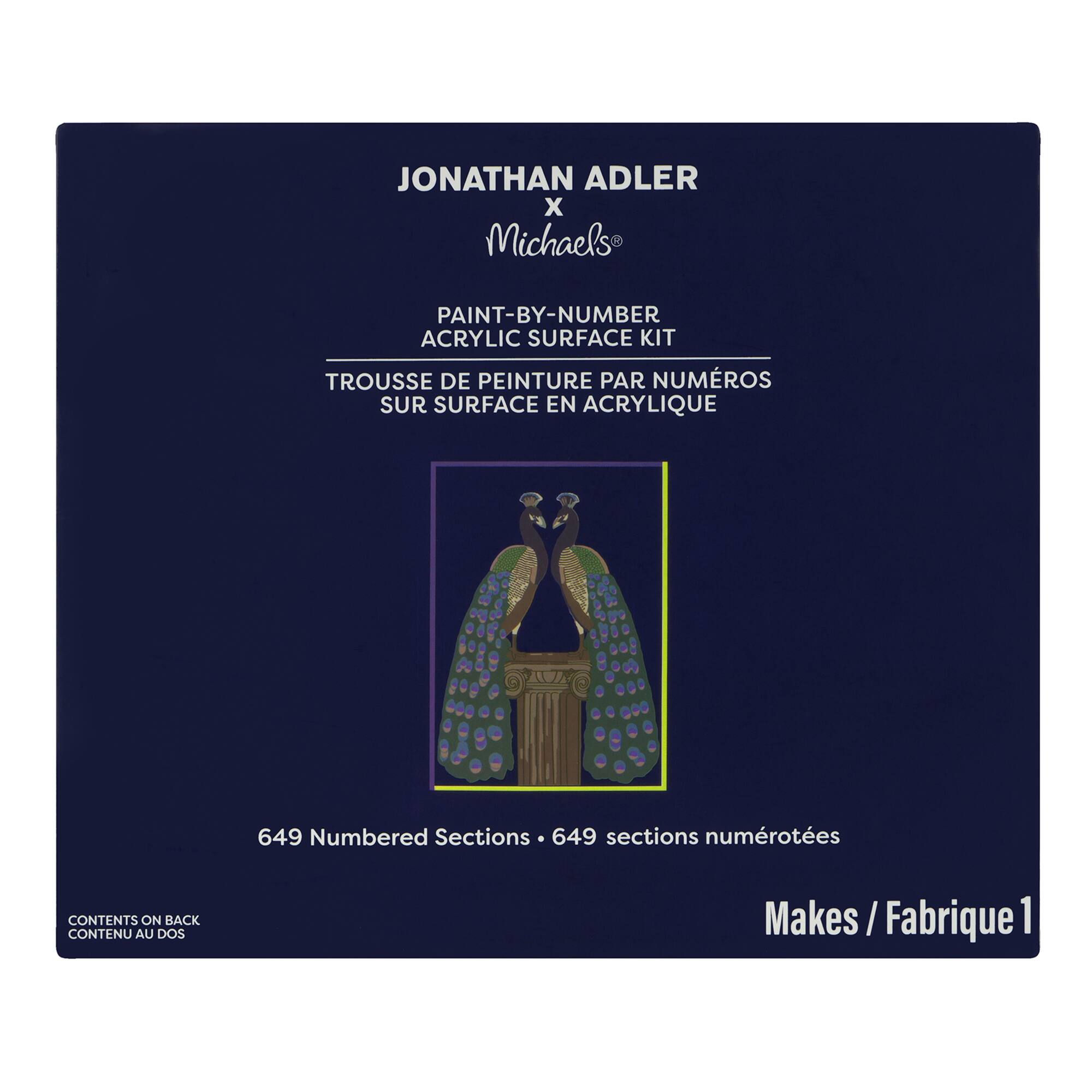 Jonathan Adler x Michaels 5" x 7" Peacocks Paint-By-Number Acrylic Surface Kit